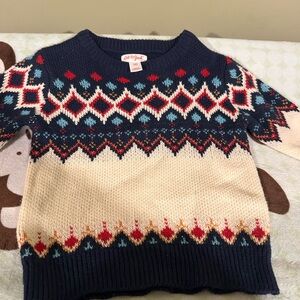 Cat & Jack Navy and Cream Patterned Sweater